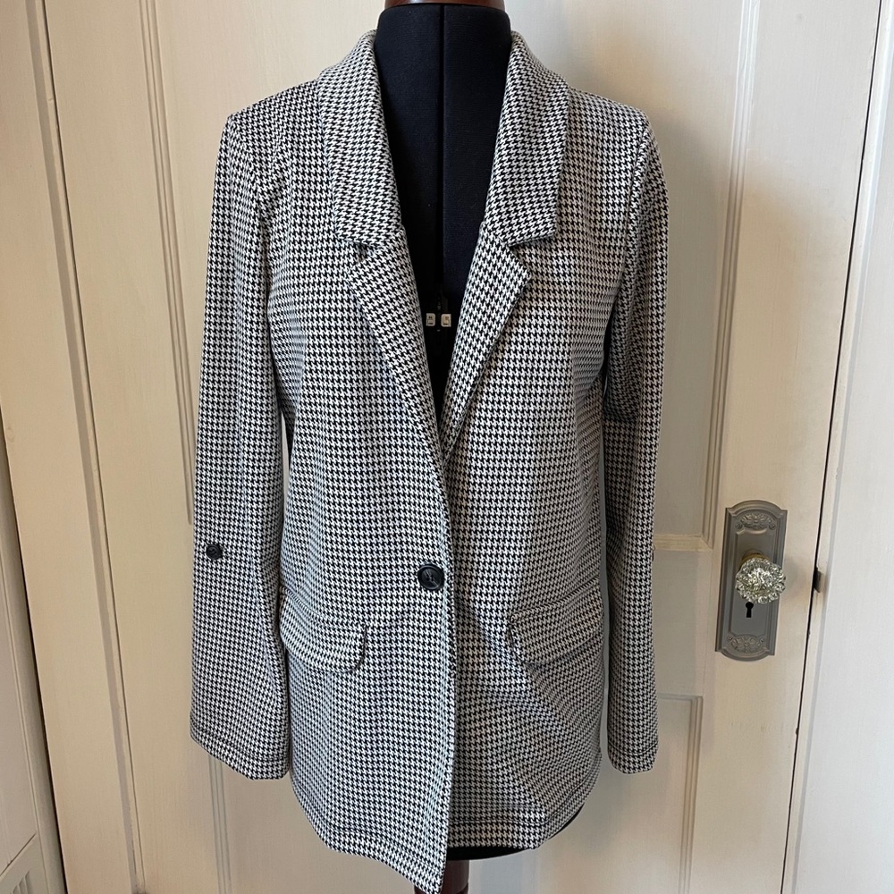 Houndstooth Oversized Blazer